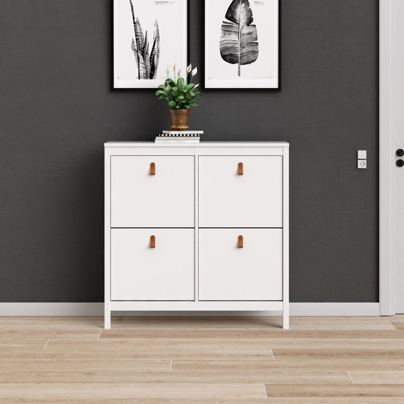 Cynteria 16 Pair Shoe Storage Cabinet, White