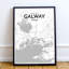 Galway City Map - No Frame Print-424255643