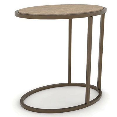 Table de chevet en métal / bois - Caramel
