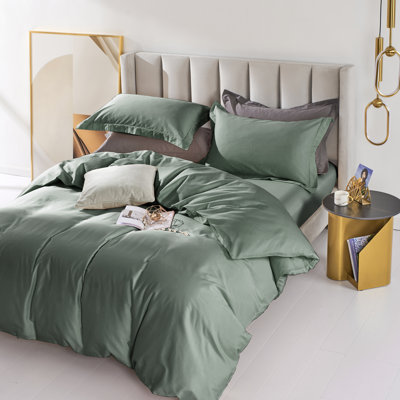 Housse de couette en satin avec fermeture à glissière et attaches de coin, certifiée OEKO-TEX