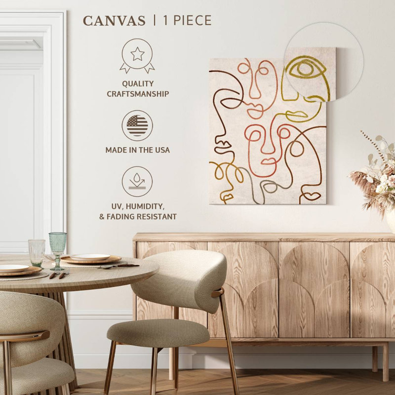 Ombre abstraite, visages de foules sur toile, H 45 po x l 36 po x P 1,25 po