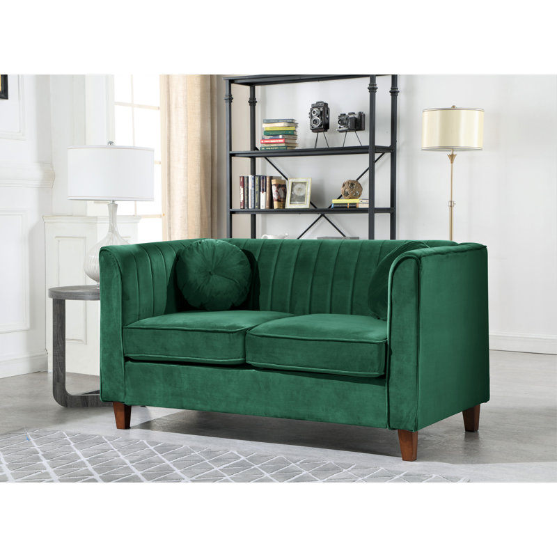 Causeuse en velours Burley, Velours vert