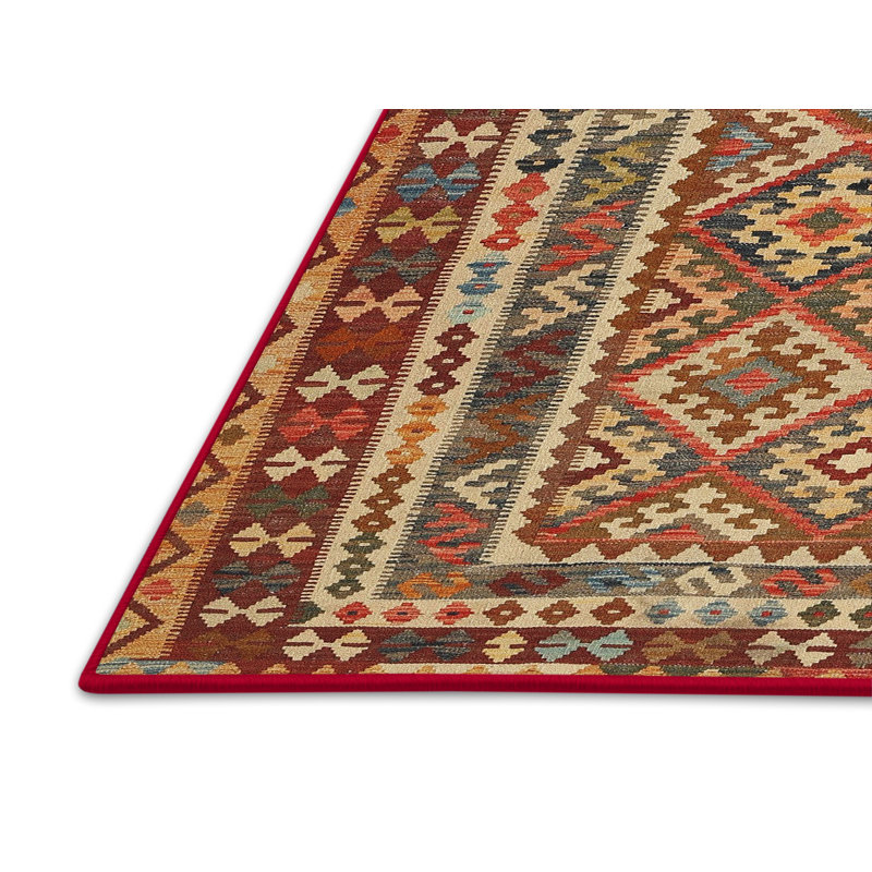 Tapis brun/gris/rouge contemporain, Rectangle 5 pi x 7 pi
