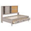 Lit de jour simple avec tablettes de rangement, planche de liège, ports USB et trois tiroirs-706612823