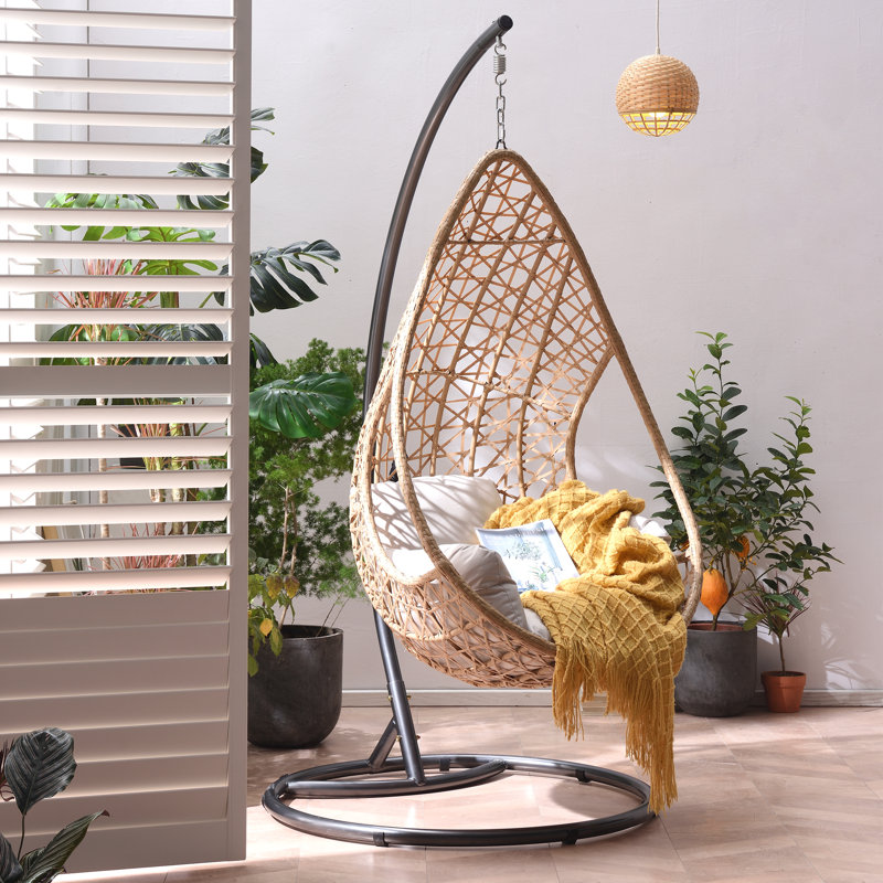 Holborn Indra Rattan Patio Swing Chair with Stand