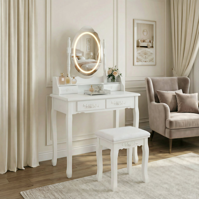 Ensemble de coiffeuse Princess, Blanc