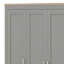 Armoire 3 portes avec 2 tiroirs, 2 tringles et tablettes