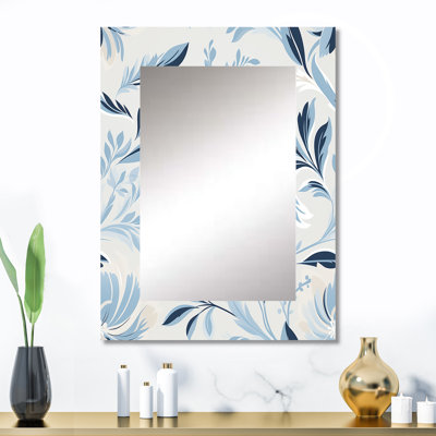 Monotones sereins Aishi - miroir mural décoratif floral, grand miroir floral, impression d'art en métal