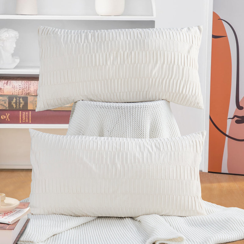 Housses de coussin en velours plissé, Gardénia