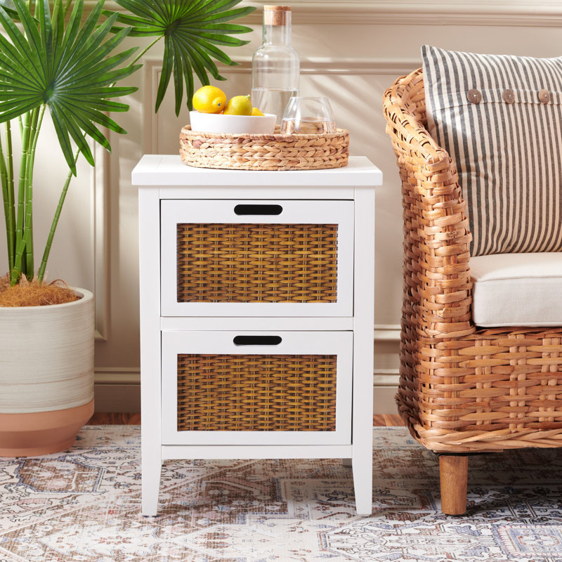 Aprille 16.9'' W Solid Wood Nightstand, White