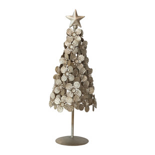 Metal Flowers Christmas Tree With Star