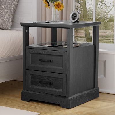 Table de chevet avec station de charge Kadric l 17,7 po