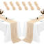 Paquet de 6 chemins de table en étamine, chemin de table en tissu de 10 pi pour décoration de mariage, chemin de table en gaze rustique Boho 35 po x 120 po pour décoration de table de fête nuptiale (beige)