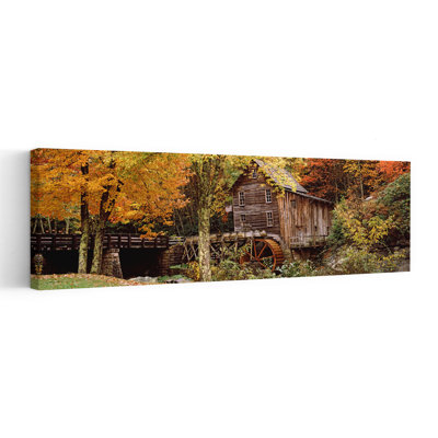 «Power Station In A Forest», Glade Creek Grist Mill, Babcock State Park, Virginie-Occidentale, États-Unis, art contemporain abstrait, forêt, art mural