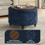 Pouf de rangement rond capitonné en chenille de 58 cm avec plateau en bois à couvercle rabattable-50703498-58202430