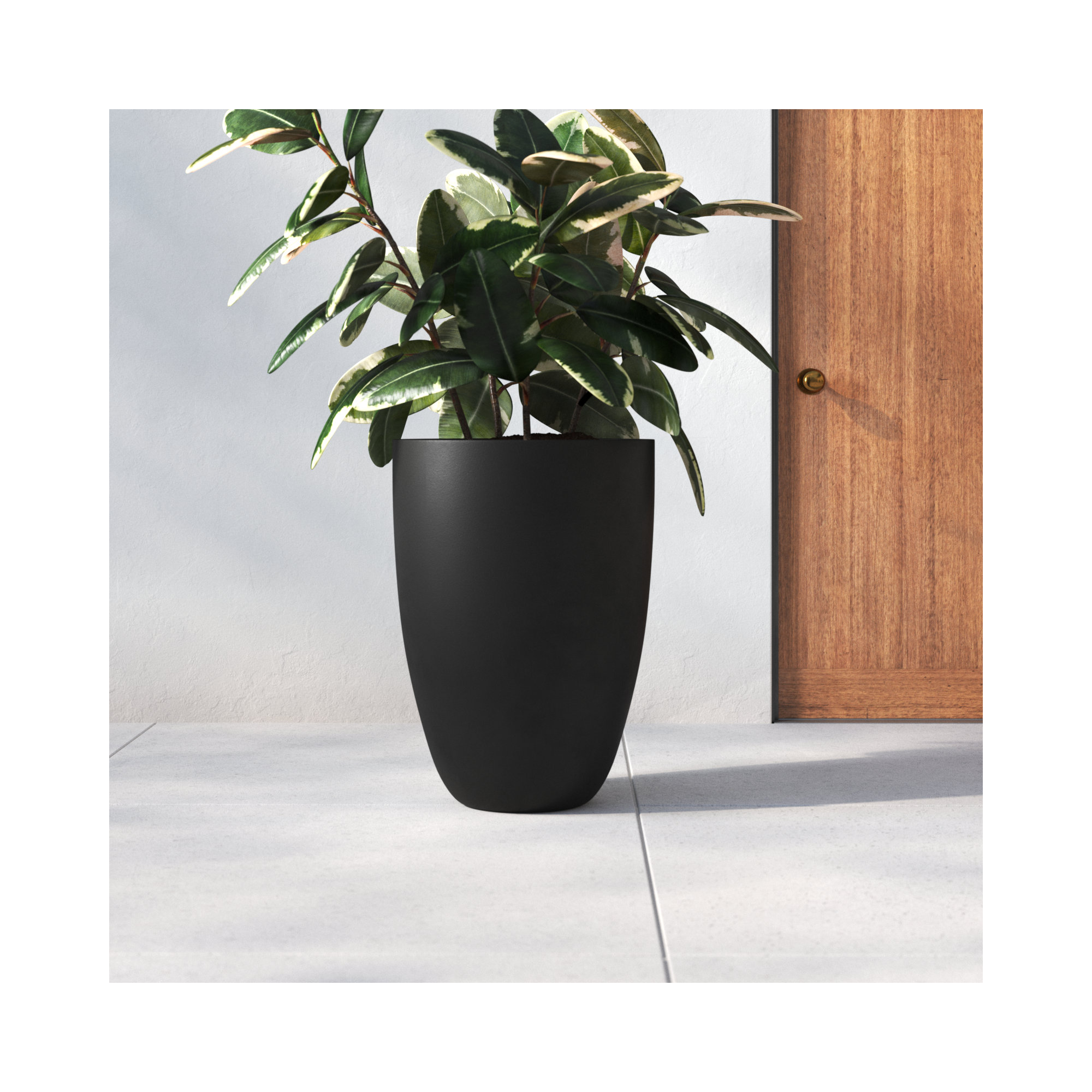 Elbe Handmade Pot Planter, 28" H x 20.5" W x 20.5" D, Black
