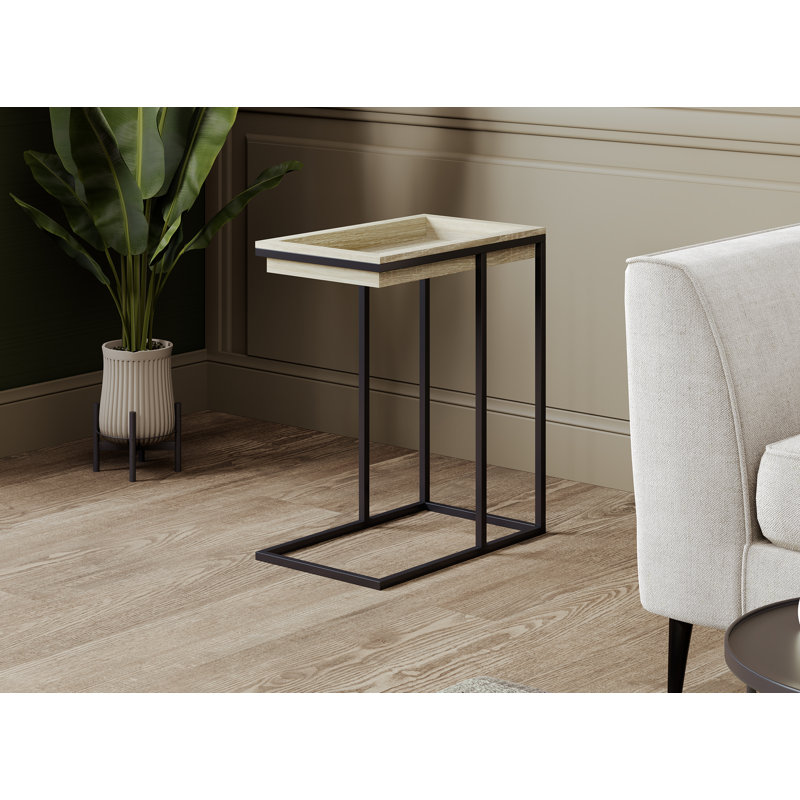 Side Table. End Table Living Room. Bedside Table or Night Stand. Small Entry Table, Beige Wood