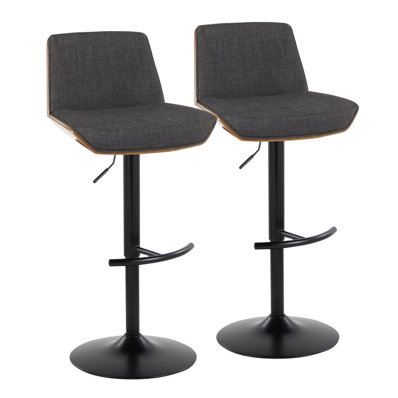 Tabouret de bar réglable avec pivot, Noir