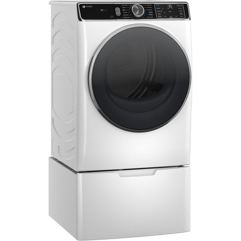 GE Profile 7.8 Cu Ft Capacity Smart Front Load Gas Dryer With Steam And Sanitize Cycle, White, Electric