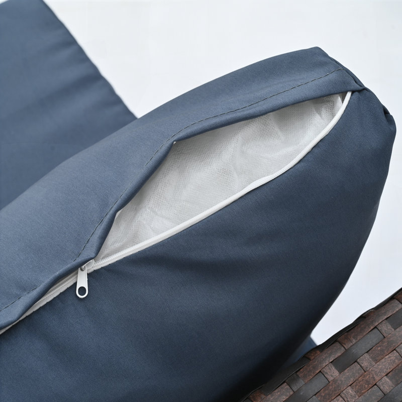 Ensemble saisonnier d'extérieur en osier PE, Bleu