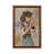 Toile avec cadre en bois brun