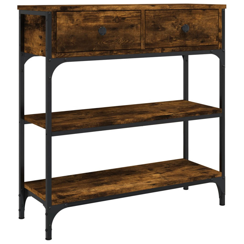 Console Table, 75cm H x 72.5cm W x 25cm D, Smoked Oak