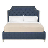 Audrey/Asher Queen Tufted Upholstered Low Profile Panel Bed