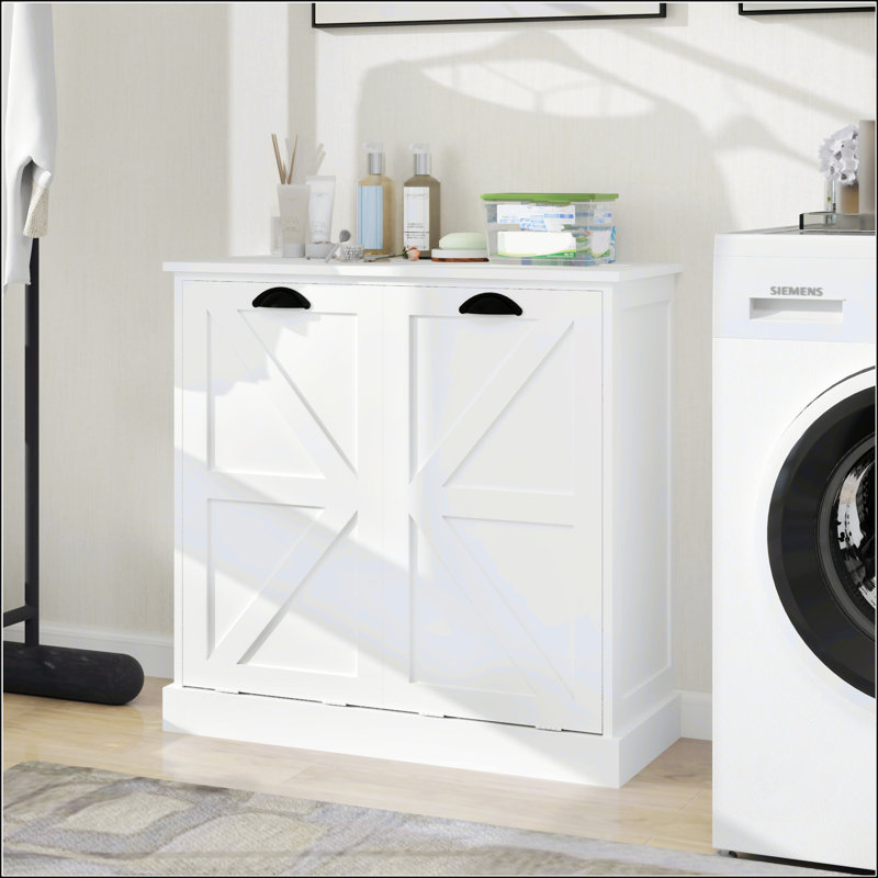 Armoire de trieur de linge inclinable à deux compartiments