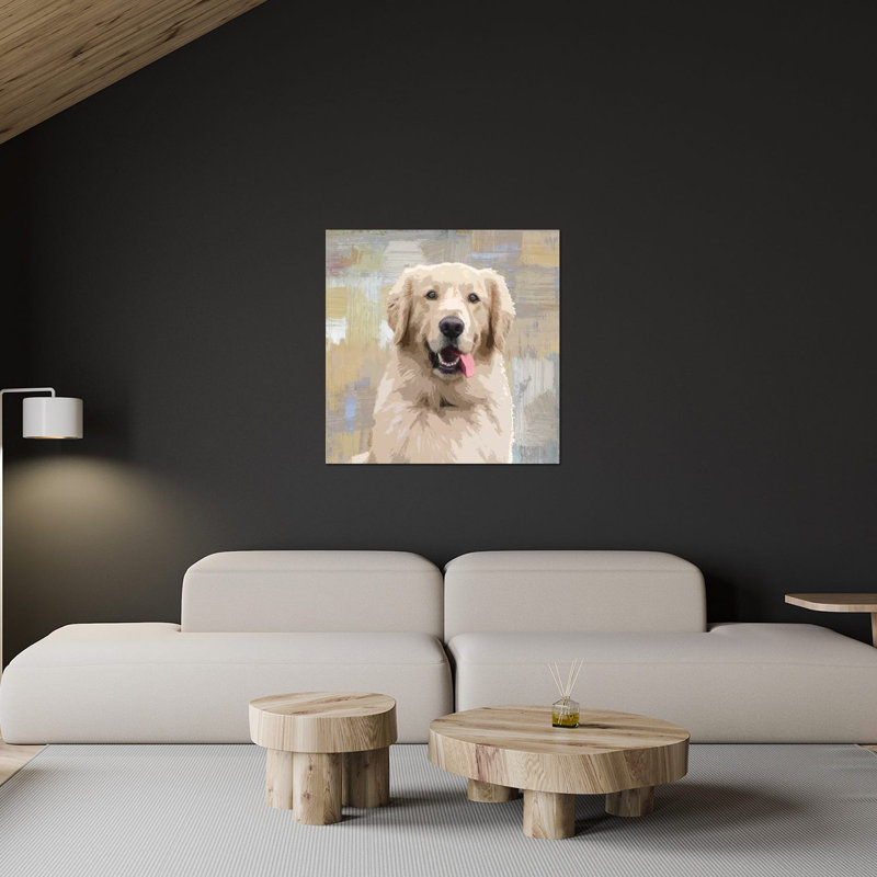 Golden Retriever, reproduction sur verre acrylique, H 36 po x l 36 po x P 0,25 po