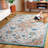Kardell Blossom Hand Tufted Wool Cotton Floral Rug in Blue/Beige-1484803144