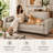 Bridgeview Leather Mid Century Modern Upholstered Square Arm Sofa or Loveseat-1911541065-1911478719