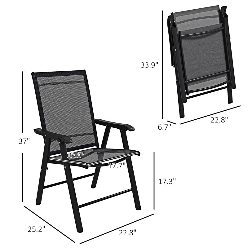 Ensemble de 4 chaises de patio pliantes