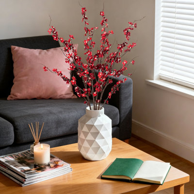 4 Pcs Faux Cherry Blossom Branches 34" Long Stem Artificial Flowers