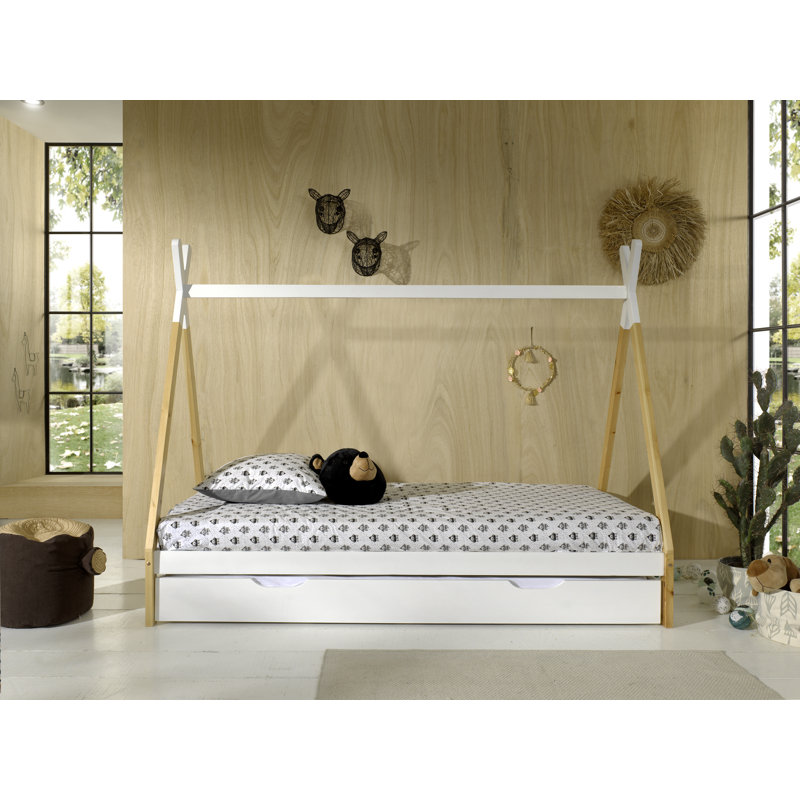 European Single (90 x 200cm) Tent Beds with Trundle, White