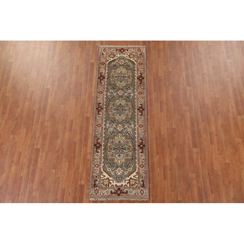 Tapis de couloir indien gris 3x8