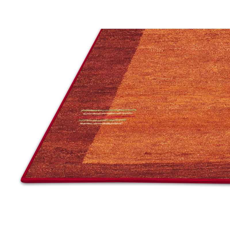 Tapis contemporain orange / rouge, Rectangle 2 pi x 3 pi