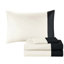 Ensemble d'édredon et de draps 7 pièces en microfibre sarcelle / noir à motif TG - noir, 7 po