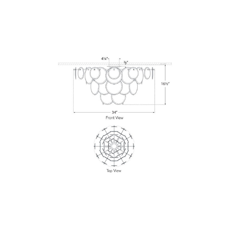Loire 10 - Light Flush Mount, White, Polished Nickel