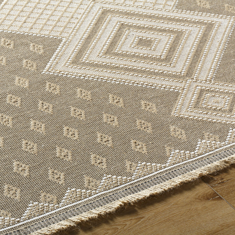Machine Washable, Non Slip Jute Boho Area Rug Beige/Ivory, Rectangle 79 x 152cm