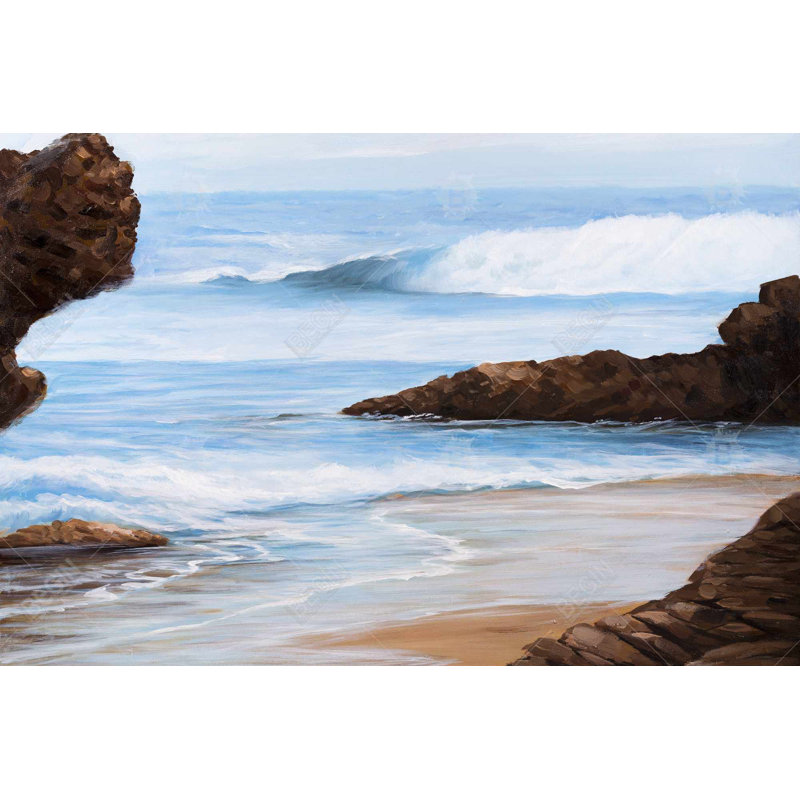 " Rocks And Seaside ", 24" H x 36" W