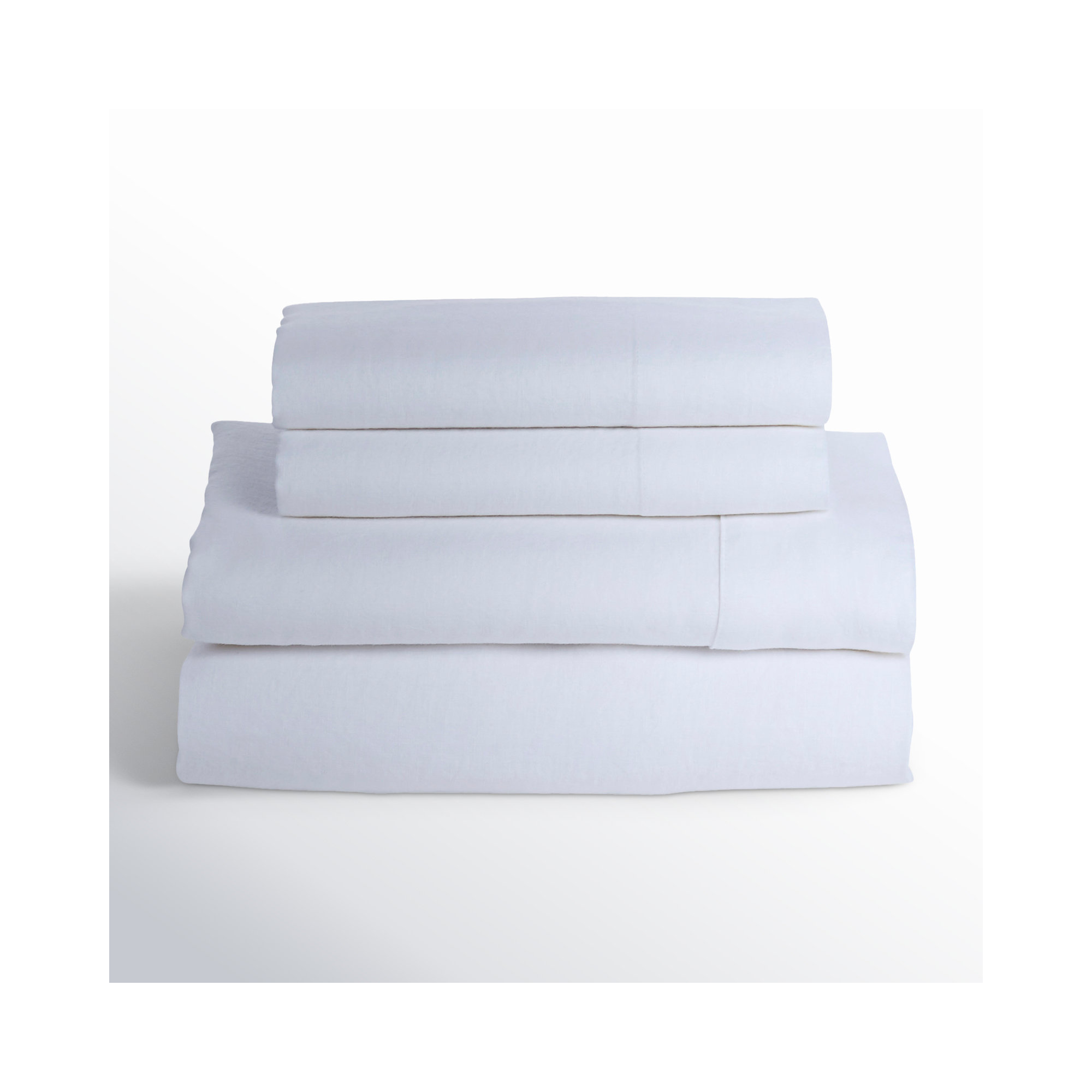 Frazier 100% Linen Machine Woven Sheet Set, King Sheet Set with 2 Pillowcases, Eggshell White