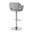 Tabouret de bar Crick, pivotant, hauteur de bar, réglable, métal, tissu, gris, chrome, contemporain, moderne