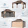 16 Ft. W x 12 Ft. D   Pro Series Aluminum Patio Gazebo,  Premium Gazebo，Hardtop Gazebo  Curtain and Netting for Patio, Lawn and Garden, Brown