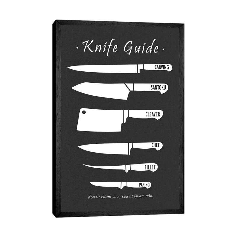 Butchery Knives by Mark Rogan - Print on Canvas, Black Framed, 101.6cm H x 66.04cm W x 3.81cm D