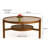 Cloutier Stylish Coffee Table, Solid Wood & Tempered Glass, 39.4 in Diameter x 18.9 in Height | 100% Solid Walnut Finish, Modern Brown Design | Durable & Elegant Centerpiece for Living Room & Contemporary Spaces-123122406