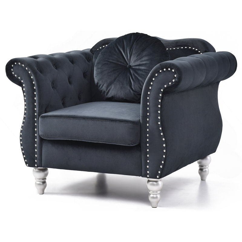 Chaise avec accoudoirs évasés chic Chic, Black