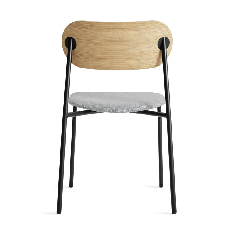 SideBySide Upholstered Dining Chair, Maharam Mode in Intaglio Crossweave, White Oak