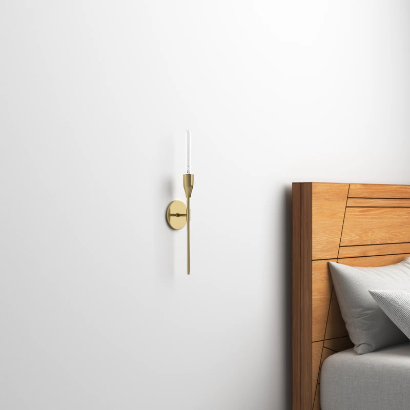 Ronal Steel Armed Sconce, Aged Brass
