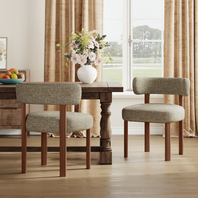Solid Wood Upholstered Fabric Dining Chairs