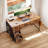 Writing Desk With 6-tier Fabric Drawers,home Office Desk With Reversible Design,modern Corner Desk With Solid Structure-871923621